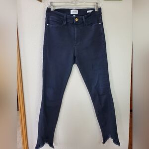 Frame Le High Skinny Womens Jeans. Raw hem. Black. Size 29
